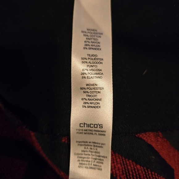 Chico's red/black chevron zip jacket, size 1 (M) - Picture 4 of 4